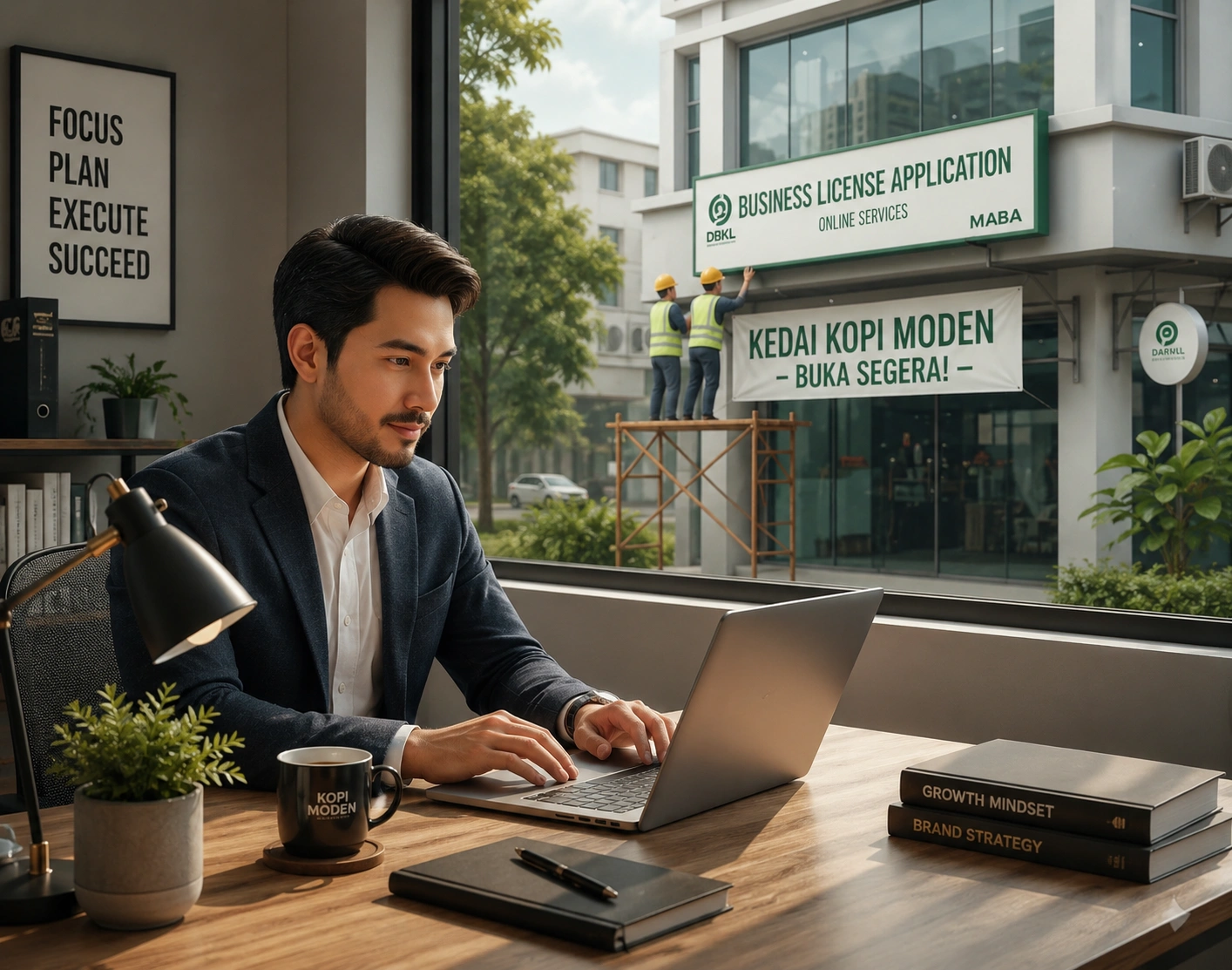 Pemilik perniagaan memohon lesen papan tanda di Malaysia sambil menyemak dokumen, syarat dan proses kelulusan signboard mengikut garis panduan pihak berkuasa tempatan (PBT).